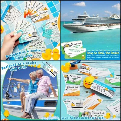 GUEEVIN 100 Sets Duck Tags: Cruise Ducking Game Cards, 2"x3"