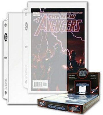 Lot of 50 BCW Pro 1 Pocket Acid Free Comic Book Album Pages binder sheets