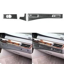 6Pcs Carbon Fiber Side Water Cup Holder Panel Cover For BMW 5 Series E60 2004-10