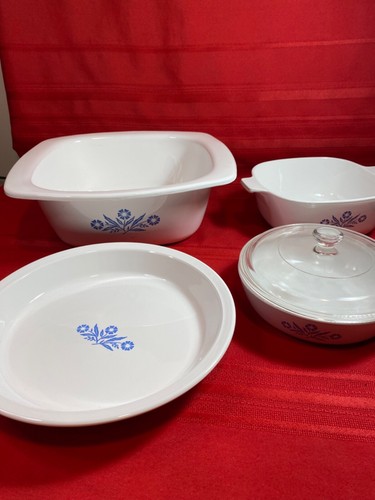 4 Vtg Corning Ware Blue Cornflower 4 Qt. Dutch Oven, 1.5 Qt., 1 Pint,& Pie Plate - Picture 20 of 22