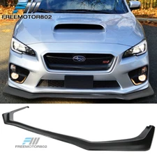 Fits 15-21 Subaru WRX STI Front Bumper Lip IKON V6 Style PU -Unpainted Black