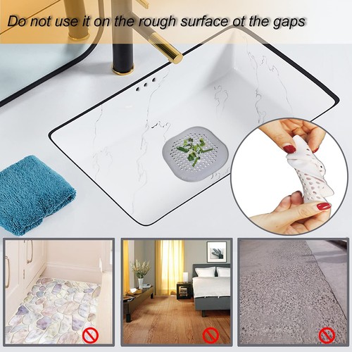 Hair Drain Catcher 2 Pack Silicone Shower Stopper with Suction Cup White - Picture 4 of 6