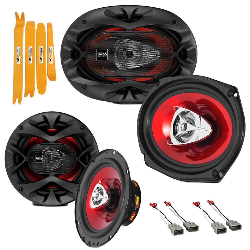 BOSS 6x9 & 6.5" Front & Rear coaxial Speaker Package for 1998-2007 Honda Accord