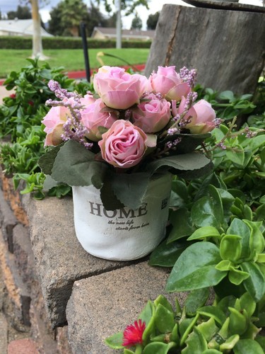 Artificial Roses in Whit Home Pot Garden Decor Set of 2 - Bild 2 von 5