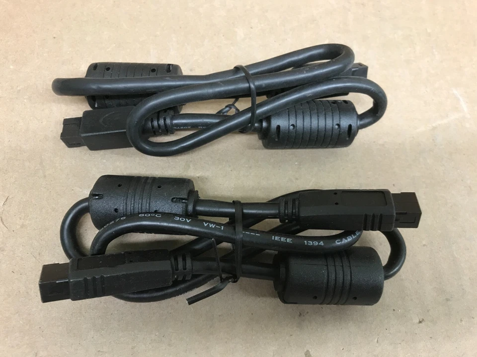 2X 2 FT Firewire cable 800 IEEE1394B 9 Pin to 9 Pin Male to Male - Image 2 of 2