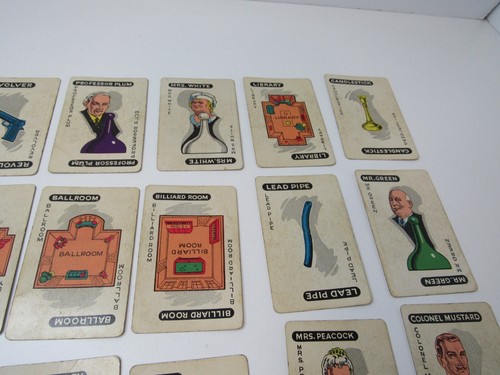21 tarjetas de repuesto vintage de juego de mesa Clue 1956 con funda #KR - Imagen 4 de 6