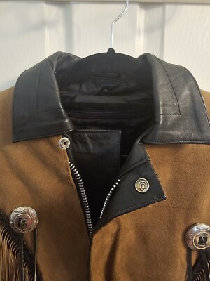 Vtg A-1 Genuine Leather 2Tone Western Style Fringe Riding Vtg A-1 Genuine Leather 2Tone Western Style Fringe Riding