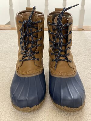 Lands End 489250 Womens Blue Rubber Duck Boots Thermolite 7B  display picture 1