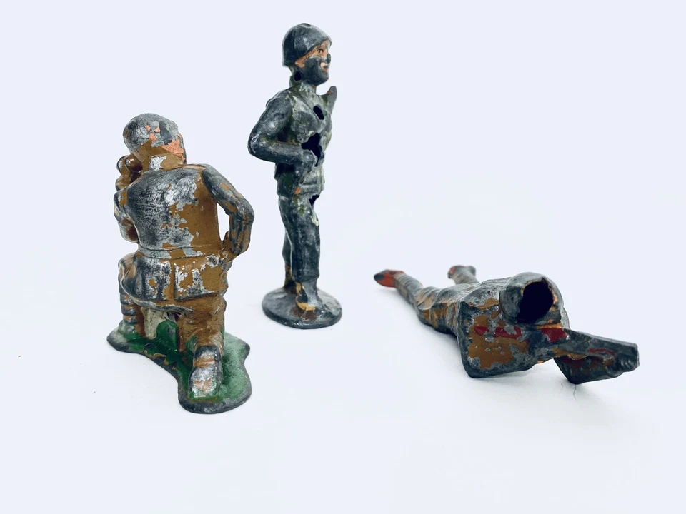 Lote De 3 De Colección Manoil Barclay Juguete US Soldados De Plomo Comunicación De Francotirador Foto 4 de 4