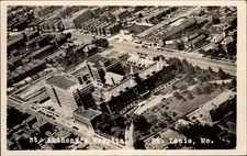 RPPC St Louis MO St Anthony's Hospital aerial view real photo postcard