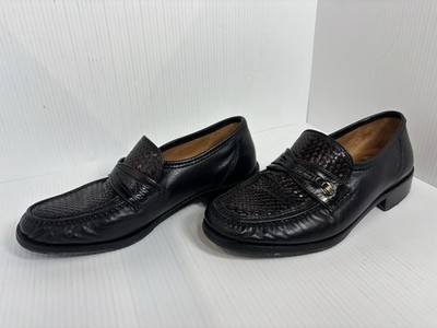 Giorgio Ricci Loafers Brown Woven Leather Shoes savorazione Artibian Men EU 41 L