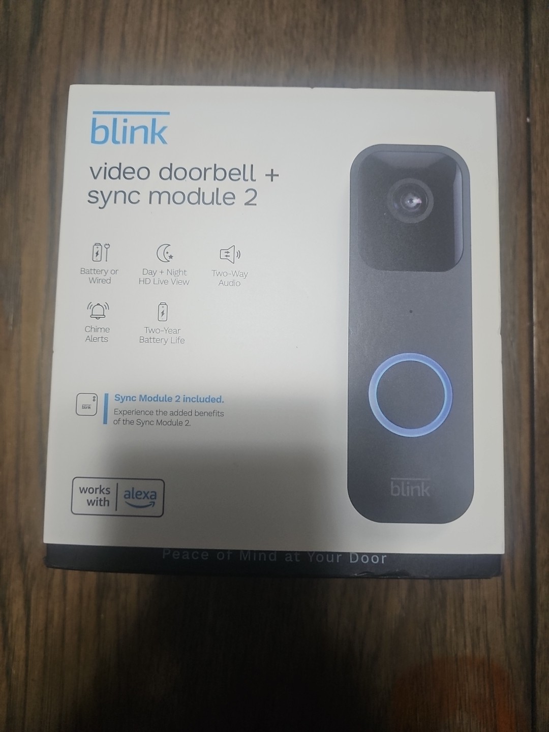 Blink Video Doorbell + Sync Module 2, Black