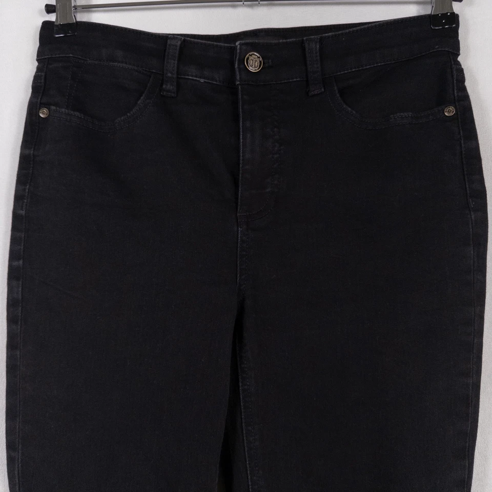 Jegging Talbots impecable cinco bolsillos talla 8 negro lavado tiro medio ajustado elástico Foto 2 de 4