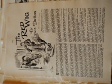 Sk241 Ephemera 1930s short Story The Red Wig Lewis Dutton