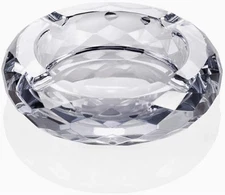 "Cigar Ashtray Cut Crystal Glass Tobacciana Heavy Diamond Classic Art New "