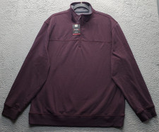 Van Heusen Flex Quarter Zip Pullover Sweater Mens XL Purple Classic Fit Stretch