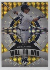 2022 Panini Mosaic Will to Win Reactive Yellow Prizm /99 Miguel Cabrera s1i