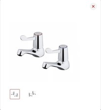 Saracen quarter turn lever 1/2" basin pillar taps chrome plated