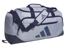 NEW Adidas Defender 5 MEDIUM Gym Training Duffel Bag, Gray / Blue / Green