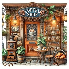 Coffee Shop Diamond Painting Kits for Adults,Coffee 14x14,