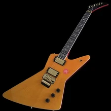 Factory Yellow Flamed Top Electric Guitar Mahogany Body Gold Hardware FR Bridge