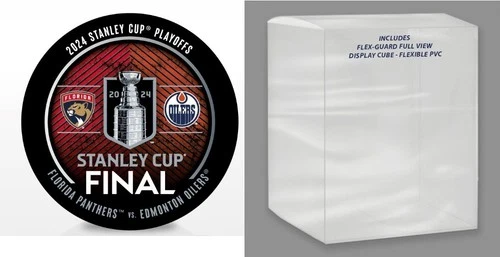 2024 STANLEY CUP FINAL PUCK FLORIDA PANTHERS NHL CHAMPIONS! VS. EDMONTON OILERS - Picture 1 of 2