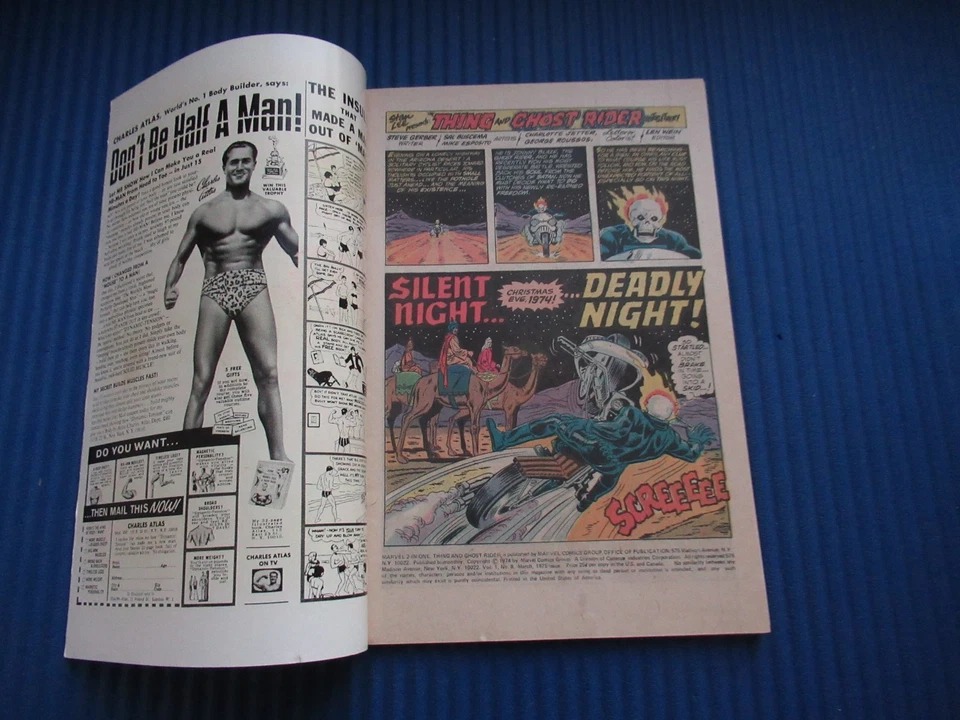 MARVEL TWO-IN-ONE # 8 - (VF+) -THING/GHOST RIDER-SILENT NIGHT-DEADLY NIGHT-X-MAS - image 2 of 4