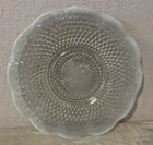 Vintage Anchor Hocking Moonstone Opalescent Hobnail Ruffled Edge Serving Plate