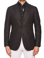STILE LATINO "Guleo" Brown Wool-Silk-Linen Blazer Slim Fit Jacket NEW