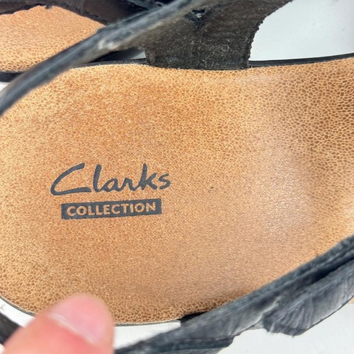 Clark’s Collection Black Leather Boho Greek Gladiator Style Strappy Sandals UK 7 - Picture 8 of 9