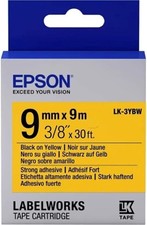 EPSON Labelworks lk-3ybw Tape 0 11/32in x 29 6/12ft Black On Yellow Decal Loud