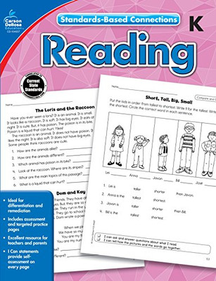 READING, GRADE K (STANDARDS-BASED CONNECTIONS) By Carson-dellosa Publishing NEW