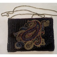 La Regal Small Shoulder Evening Beaded Bag