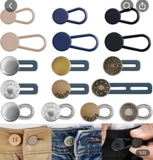 16pcs No Sew Waistband Extender Set - Snap On Buttons For Jeans