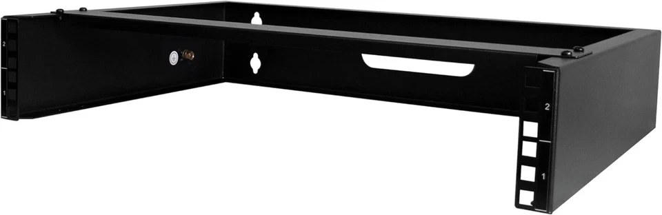 Black Wall Mount Rack - 19" Patch Panel, 77lbs Capacity - Image 3 of 4