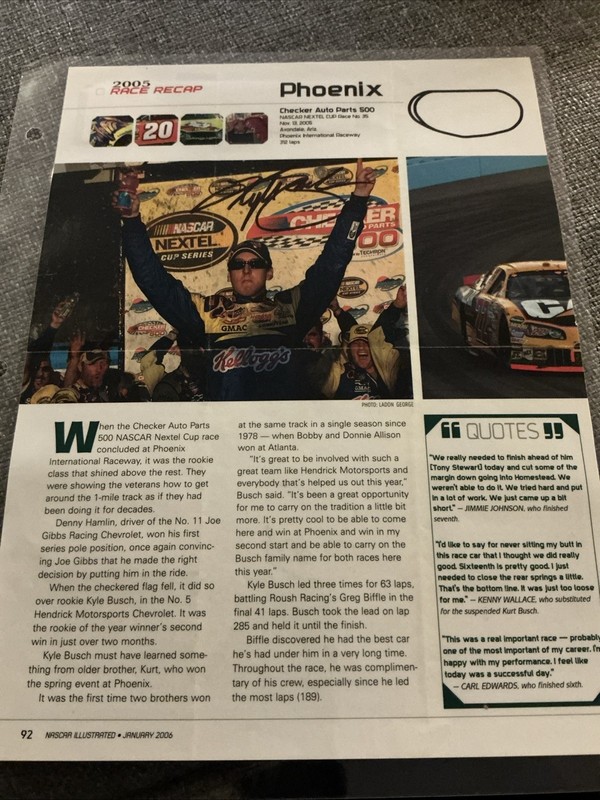 Kyle Busch Autographed Photo NASCAR Illustrated 