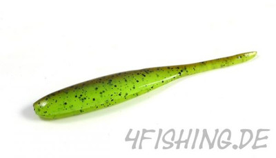 KEITECH Shad Impact GREEN PUMPKIN / CHARTREUSE in 4''