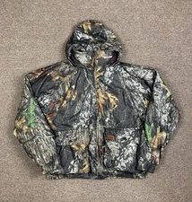 Vintage Woolrich Camo Hunting Reversible Jacket Mens L Hooded Outdoor 90s