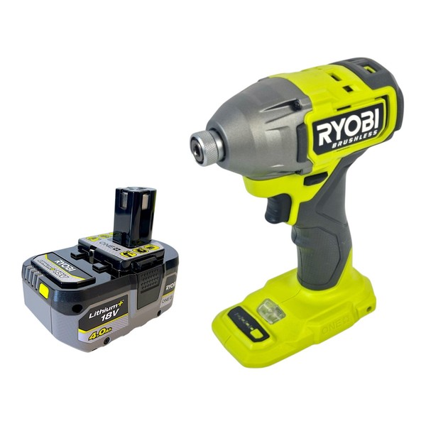 "Ryobi RID18BL-0 Akku Schlagschrauber 18 V 300 Nm 1/4\" Brushless + 1X Akku 4,0 Ah"-image