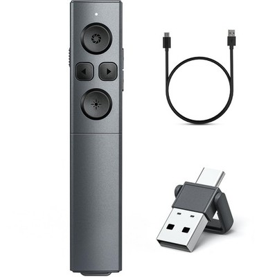 2-in-1 USB C Presentation Clicker Rechargeable Wireless Presenter Remote Clic
