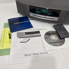 Bose Wave Music System AM FM CD PLAYER With MANUAL Titanium Silver