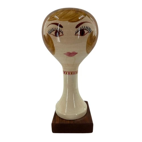 Stangl Pottery Mannequin Head Women Brown Ceramic Vintage Mid Century Modern MCM