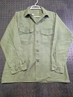 Vintage 60s Military Shirt Men's 15.5x33 (Large) OG-107 Sateen Cotton Vietnam