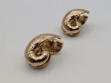 Gold-Tone Nautilus Shell Earrings