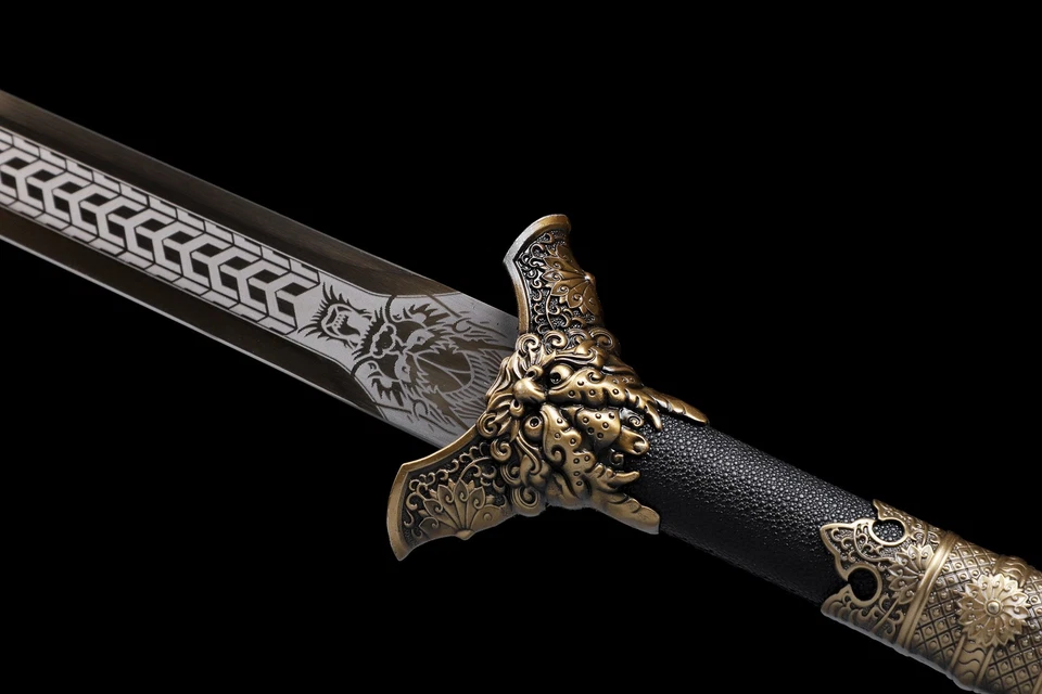 Functional Sharp Dragon Chinese KungFu Sword Tang Dao Broadsword Manganese Steel - Image 4 of 4
