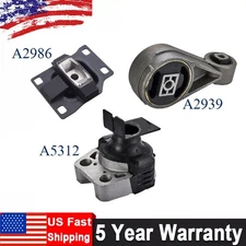 3pcs Engine Motor & Transmission Mount for 2005-2007 Ford Focus l4 2.0/2.3L AUTO