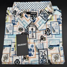 Murano Tall Man XLT Coastal Stamp Print Shirt 100 Cotton Spring Break NWT