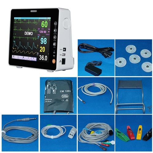 Tragbares Multi-Parameter-Patientenmonitor EKG NIBP Resp Temp SPO2 Real Real - Picture 3 of 11