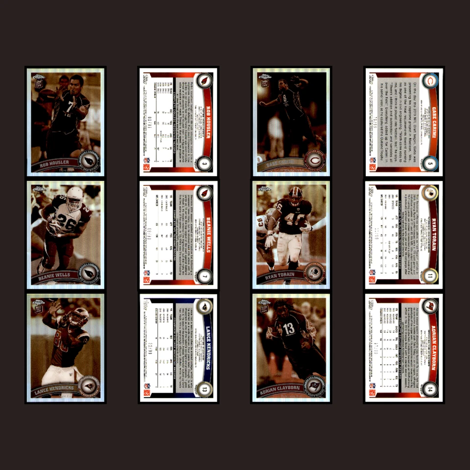 2011 Topps Chrome Sepia Refractor Partial Set 98 NFL Football Cards Lot SP  /99 - Image 3 of 4