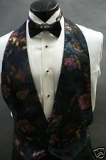 Formal Vest Backless Midnight Blue Floral